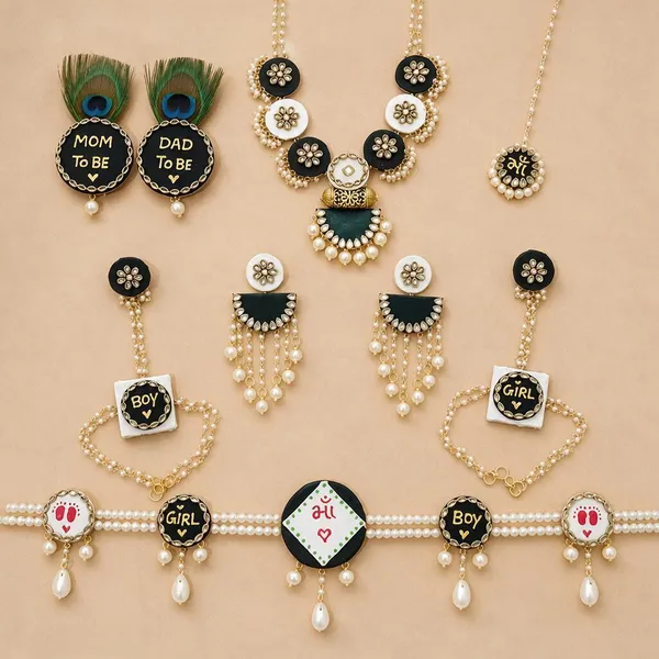 Black_Gold_Tone_Baby_Shower_Jewellery_Set_For_Women