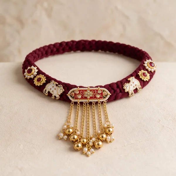 Maroon_Traditional_Choker_Necklace_For_Women