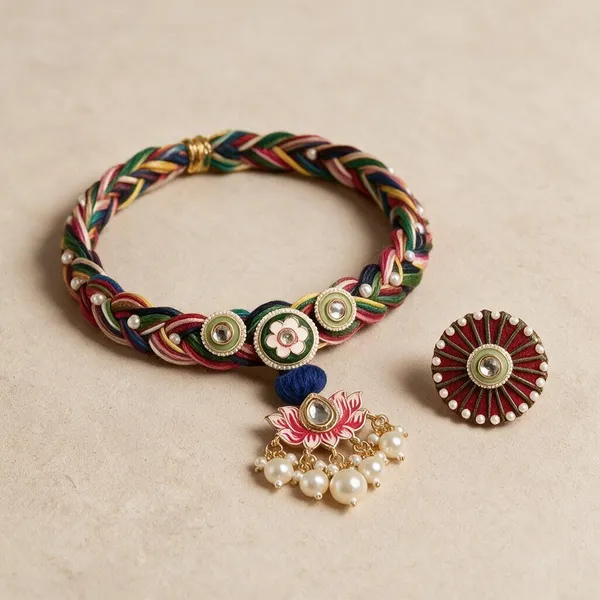 Multicolour_Thread_Choker_Necklace_Set_For_Women