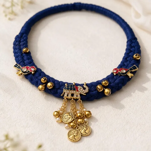 Blue_Braided_Thread_Statement_Necklace_For_Women