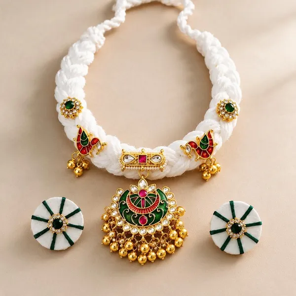 White_Traditional_Necklace_Set_For_Women