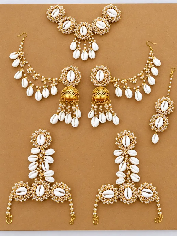 Gold_Tone_Cowrie_Shell_Bridal_Jewellery_Set