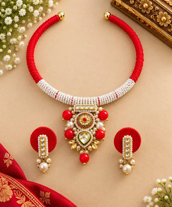 Red_Beaded_Ethnic_Necklace_Set_for_Women