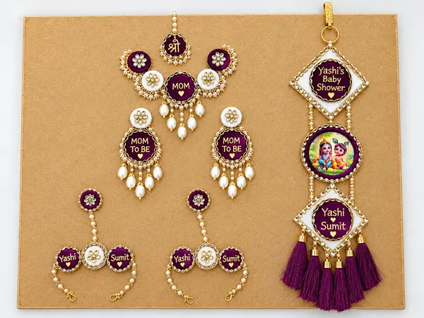 Maroon_Gold_Tone_Mom_To_Be_Jewellery_Set_for_Baby_Shower