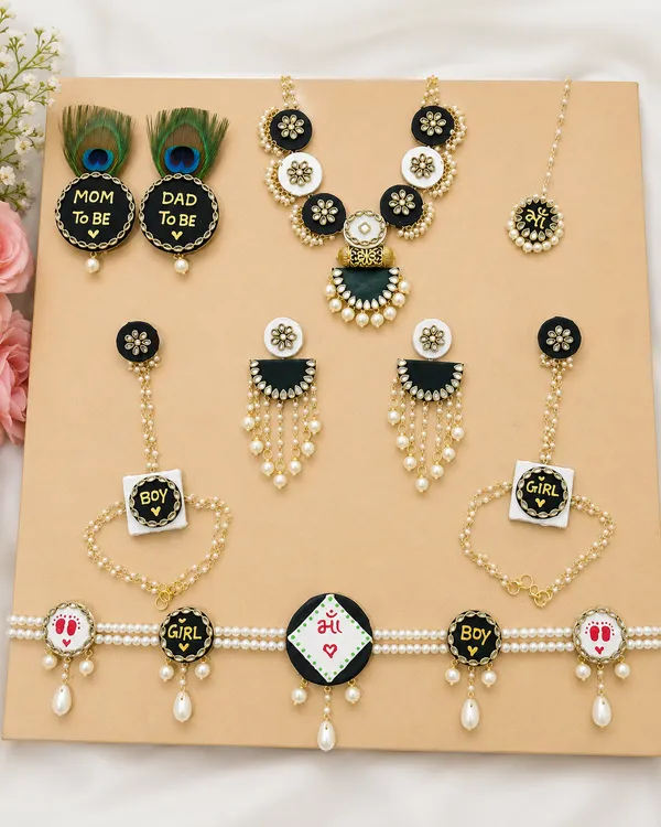 Black_Gold_Tone_Baby_Shower_Jewellery_Set_for_Women