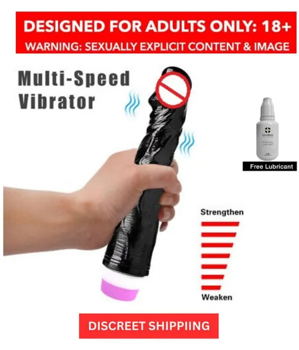 Black_Silicone_Rechargeable_Realistic_Vibrating_Dildo
