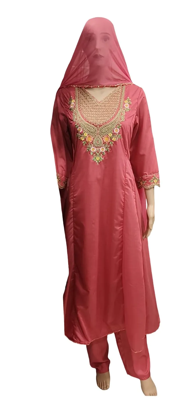 mul_chanderi_aline_suits_with_chiffon_duppant_and_shantoon_pants_..._beautifully_design_front_neck__embordiery_3/4_sleeves