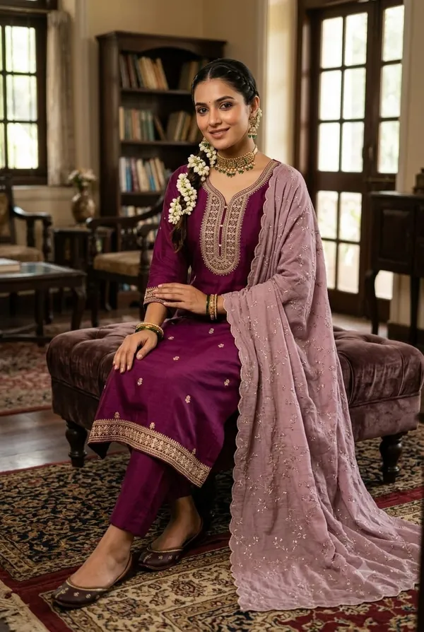 wine_color_dress_material_in_vichtra_silk_top_and_duppata_,top_zari_emboridery_and_duppta_in_full_emboridoery