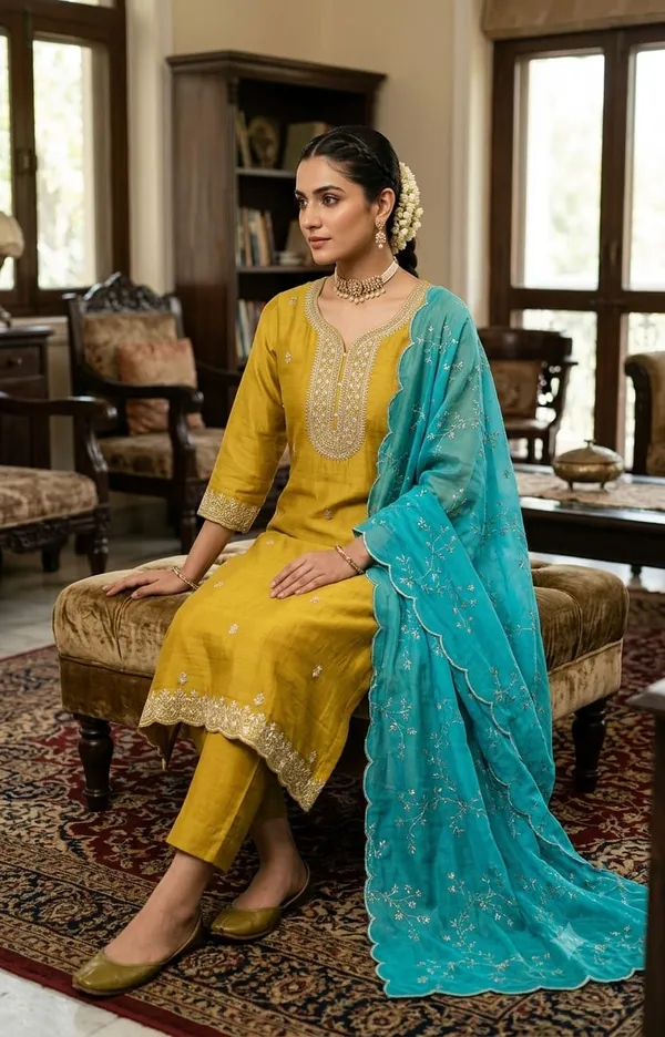 mustard_and_sea_green_dress_material_in_vichtra_silk_top_and_duppata_,top_zari_emboridery_and_duppta_in_full_emboridoery