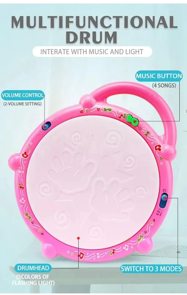 Kids_Electronic_Musical_Drum_Toy_with_LED_Lights,_Multiple_Sound_Modes,_2_Drumsticks_Included,_Pink_and_Yellow