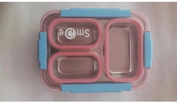 Stainless_Steel_Lunch_Box_with_3_Compartments,_Pink_and_Teal,_Includes_Spoon
