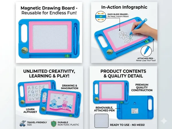 2-in-1_Magnetic_Drawing_Board_for_Kids,_Reusable_Erasable_Sketch_Pad_with_Attached_Stylus_Pen,_Ages_3+_-_Pack_of_2