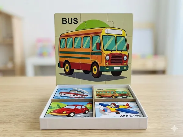 Magnetic_Puzzle_Game_for_Kids,_4-in-1_Transport_Vehicle_Set,_Bus,_Car,_Airplane_and_Ship,_16_Pieces,_Ages_3+