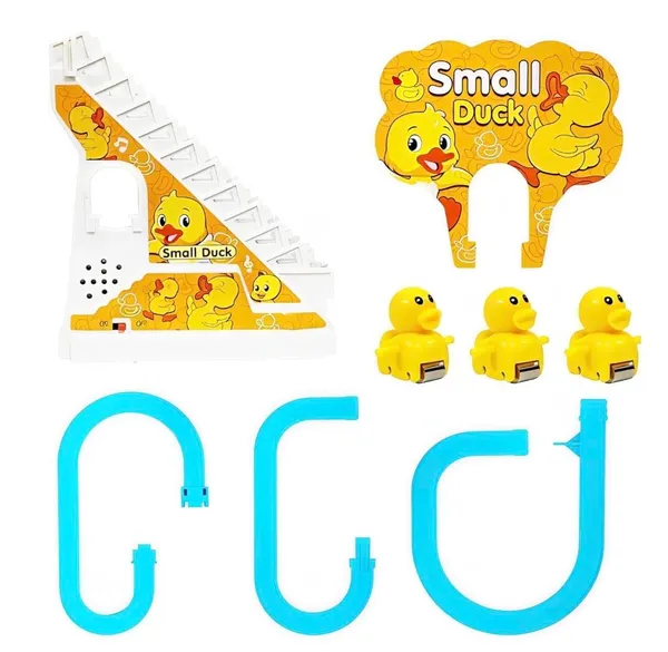 FAMNEST_JOYBOX_Musical_Duck_Climbing_Stairs_Toy_with_3_Small_Ducks,_Rollercoaster_Slide_Track_and_Upbeat_Music,_Battery_Operated_Playset_for_Toddlers