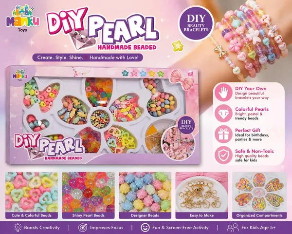 FAMNEST_JOYBOX_DIY_Bracelet_Making_Kit_for_Girls_|_DIY_Pearl_Handmade_Beaded_Jewelry_Making_Set_|_Colorful_Beads,_Charms_&_Accessories_|_Creative_Craft_Gift_for_Kids_3+_Years