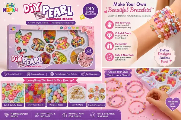 FAMNEST_JOYBOX_DIY_Bracelet_Making_Kit_for_Girls_|_DIY_Pearl_Handmade_Beaded_Jewelry_Making_Set_|_Colorful_Beads,_Charms_&_Accessories_|_Creative_Craft_Gift_for_Kids_3+_Years