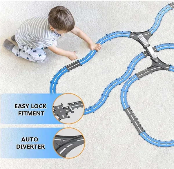 FAMNEST_JOYBOX_Bullet_Train_Toy_Set_with_Track,_Battery_Operated_Electric_High-Speed_Train,_43_Pieces_DIY_Railway_with_Lights,_Toy_for_Kids_12+_Months