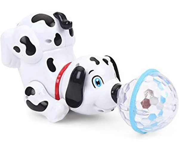 FAMNEST_JOYBOX_Dancing_Dog_Toy_for_Kids_with_360_Degree_Rotation_|_Colorful_3D_Projection_Flashing_Lights_&_Electric_Music,_Battery_Operated_Musical_Dalmatian_Pet_Toy