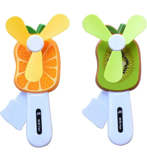 FAMNEST_JOYBOX_Hand_Press_Manual_Mini_Fan_|_Portable_Fruit_Shaped_Pocket_Fan_|_No_Battery_Required_Handheld_Cooling_Toy_for_Kids_Travel_Office_|_Hand_press_fan_manual,_Assorted_Colors