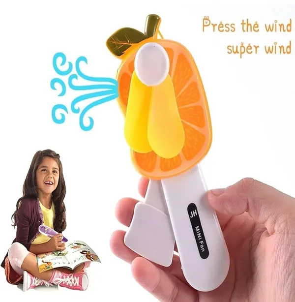 FAMNEST_JOYBOX_Hand_Press_Manual_Mini_Fan_|_Portable_Fruit_Shaped_Pocket_Fan_|_No_Battery_Required_Handheld_Cooling_Toy_for_Kids_Travel_Office_|_Hand_press_fan_manual,_Assorted_Colors