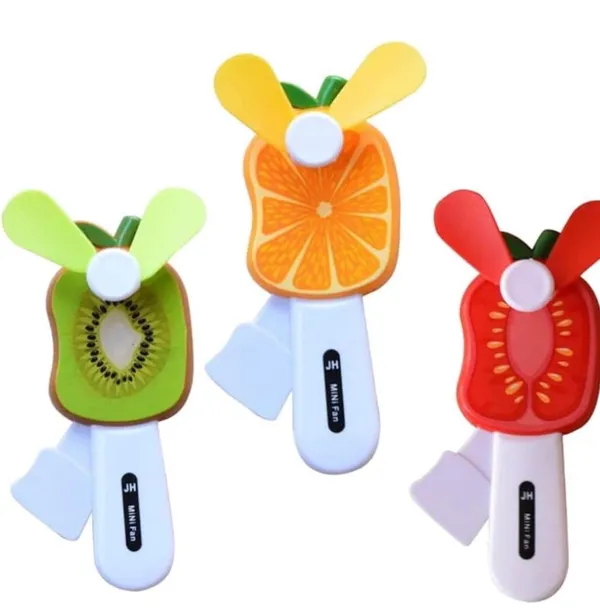 FAMNEST_JOYBOX_Hand_Press_Manual_Mini_Fan_|_Portable_Fruit_Shaped_Pocket_Fan_|_No_Battery_Required_Handheld_Cooling_Toy_for_Kids_Travel_Office_|_Hand_press_fan_manual,_Assorted_Colors