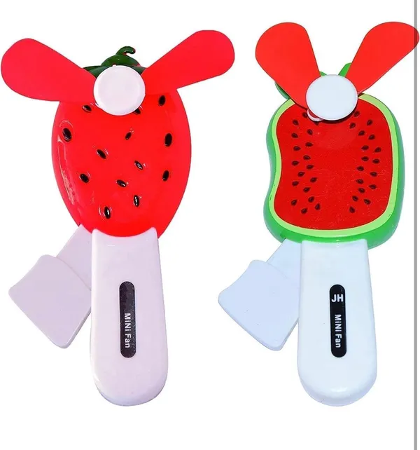 FAMNEST_JOYBOX_Hand_Press_Manual_Mini_Fan_|_Portable_Fruit_Shaped_Pocket_Fan_|_No_Battery_Required_Handheld_Cooling_Toy_for_Kids_Travel_Office_|_Hand_press_fan_manual,_Assorted_Colors