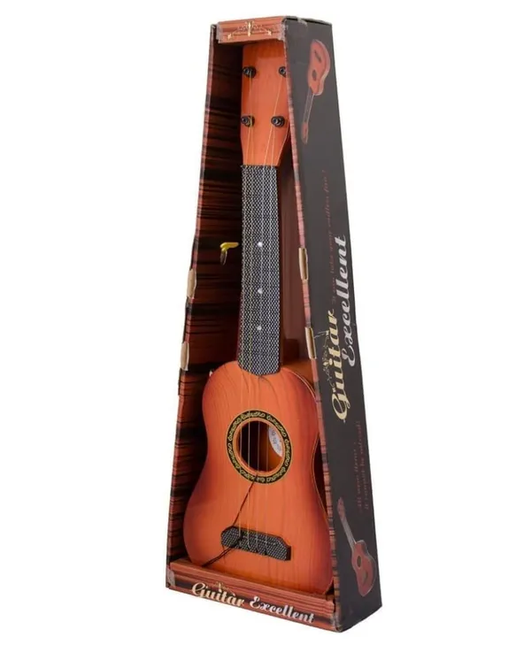 FAMNEST_JOYBOX_Wooden_Kids_4_String_Musical_Guitar_with_Pick_|_Classical_Series_Acoustic_Toy_Instrument_for_Beginner_Boys_and_Girls_|_Wood-Grain_Finish_|_Tunable_Strings_|_Kids_Music_Toy,_Multicolor