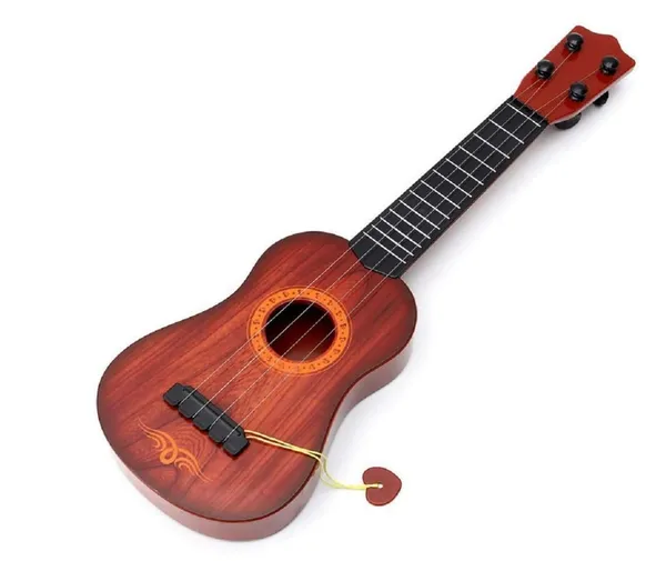 FAMNEST_JOYBOX_Wooden_Kids_4_String_Musical_Guitar_with_Pick_|_Classical_Series_Acoustic_Toy_Instrument_for_Beginner_Boys_and_Girls_|_Wood-Grain_Finish_|_Tunable_Strings_|_Kids_Music_Toy,_Multicolor