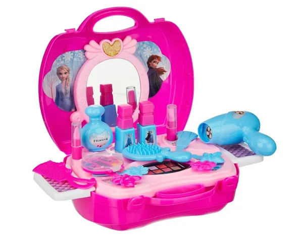 FAMNEST_JOYBOX_Kids_Makeup_Toy_Set_with_Mirror_and_Carry_Case_|_Pretend_Play_Beauty_Kit_with_Hair_Dryer_Comb_Accessories_|_Portable_Vanity_Playset_for_Girls,_Ages_2+