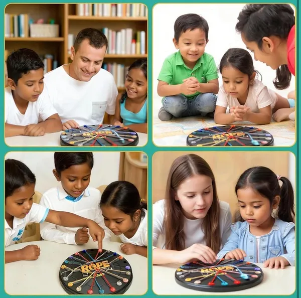 FAMNEST_JOYBOX_Rope_Challenge_Board_Game_for_Kids_and_Family_|_Interactive_Strategy_Puzzle_Skill_Game_with_Colorful_Elastic_Ropes_and_Storage_Pouch_|_Educational_Toy,_Ages_6+