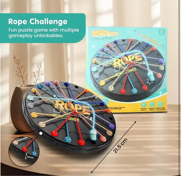 FAMNEST_JOYBOX_Rope_Challenge_Board_Game_for_Kids_and_Family_|_Interactive_Strategy_Puzzle_Skill_Game_with_Colorful_Elastic_Ropes_and_Storage_Pouch_|_Educational_Toy,_Ages_6+