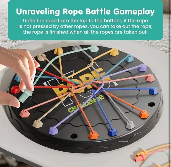 FAMNEST_JOYBOX_Rope_Challenge_Board_Game_for_Kids_and_Family_|_Interactive_Strategy_Puzzle_Skill_Game_with_Colorful_Elastic_Ropes_and_Storage_Pouch_|_Educational_Toy,_Ages_6+