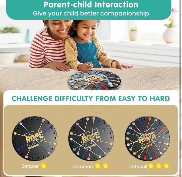 FAMNEST_JOYBOX_Rope_Challenge_Board_Game_for_Kids_and_Family_|_Interactive_Strategy_Puzzle_Skill_Game_with_Colorful_Elastic_Ropes_and_Storage_Pouch_|_Educational_Toy,_Ages_6+