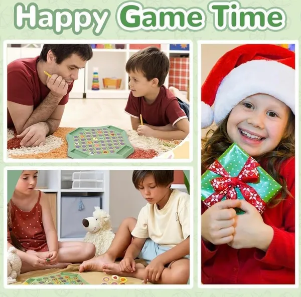 FAMNEST_JOYBOX_Memory_Matching_Tile_Board_Game_for_Kids_|_Brain_Development_Flip_and_Match_Puzzle_Toy_with_4_Picking_Sticks_|_Family_Indoor_Fun_Game_Ages_3+,_Green,_50+_Memory_Pieces,_2_Sticker_Sheets