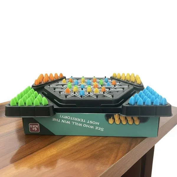 FAMNEST_JOYBOX_Puzzle_Geometry_Chain_Chess_Game_|_Elastic_Band_Strategy_Board_Game_for_2-4_Players_|_Educational_Logic_Brain_Teaser_Toy_for_Kids_Ages_6+_|_Colorful_Pieces,_Indoor_Thinking_Game