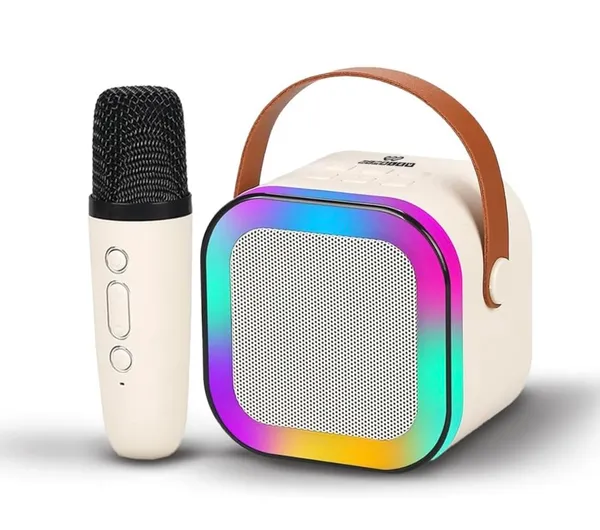 FAMNEST_JOYBOX_Kids_Karaoke_Machine_with_Wireless_Microphone_|_Portable_Bluetooth_5.3_Speaker_with_5_Voice_Changer_Effects_and_LED_Lights_|_Singing_&_Pretend_Play_Toy_for_Kids,_Portable_Music_Player