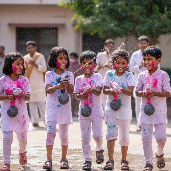 FAMNEST_JOYBOX_Electric_Water_Gun_for_Kids_|_Continuous_Spray_Water_Blaster_with_Large_Capacity_|_Water_Pistol_with_Drum_Tank_|_Summer_Outdoor_Play_Toy_for_Holi_Festival_Ages_3+_Pink