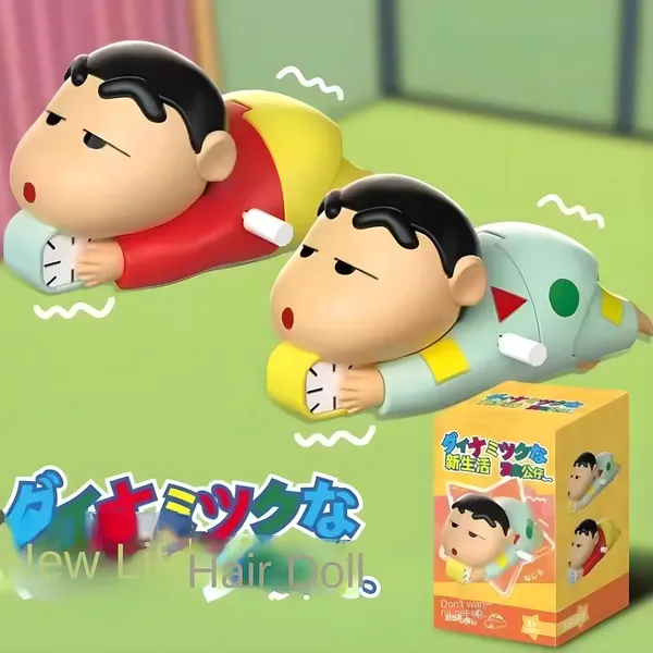 FAMNEST_JOYBOX_Shinchan_Anime_Action_Figure_|_Wind_Up_Sleeping_Poseable_Doll_for_Car_Dashboard_and_Desk_Decoration_|_Funny_Collectible_Toy_Gift_Ages_6+_Red