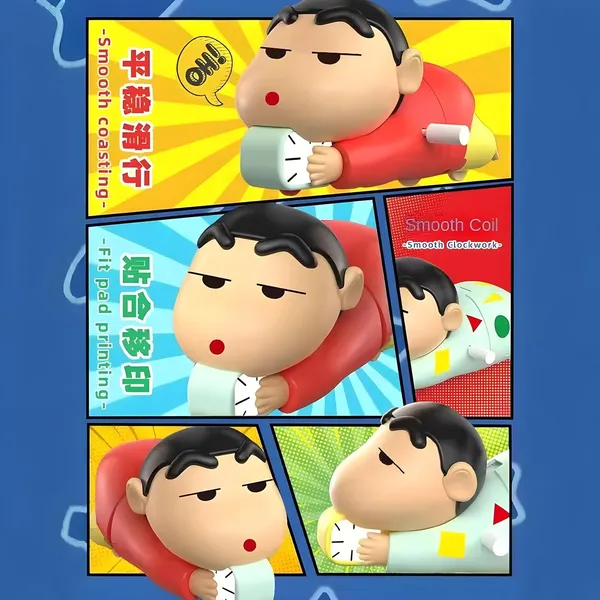 FAMNEST_JOYBOX_Shinchan_Anime_Action_Figure_|_Wind_Up_Sleeping_Poseable_Doll_for_Car_Dashboard_and_Desk_Decoration_|_Funny_Collectible_Toy_Gift_Ages_6+_Red