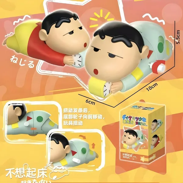 FAMNEST_JOYBOX_Shinchan_Anime_Action_Figure_|_Wind_Up_Sleeping_Poseable_Doll_for_Car_Dashboard_and_Desk_Decoration_|_Funny_Collectible_Toy_Gift_Ages_6+_Red