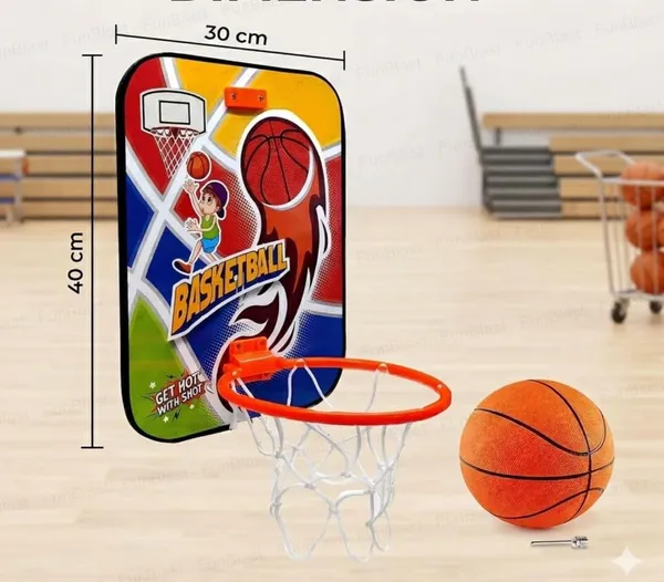 FAMNEST_JOYBOX_Adjustable_Wall_Mount_Basketball_Toys_Kit_for_Kids_|_Indoor_Game_|_Net_and_Ball_for_Boys_and_Girls_|_Perfect_Toy_for_Kids_6+_Age_|_Kids_Sports_Set