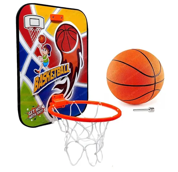 FAMNEST_JOYBOX_Adjustable_Wall_Mount_Basketball_Toys_Kit_for_Kids_|_Indoor_Game_|_Net_and_Ball_for_Boys_and_Girls_|_Perfect_Toy_for_Kids_6+_Age_|_Kids_Sports_Set