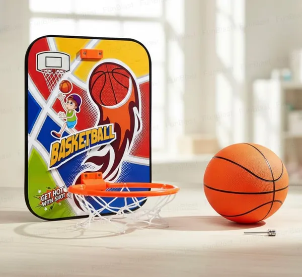FAMNEST_JOYBOX_Adjustable_Wall_Mount_Basketball_Toys_Kit_for_Kids_|_Indoor_Game_|_Net_and_Ball_for_Boys_and_Girls_|_Perfect_Toy_for_Kids_6+_Age_|_Kids_Sports_Set