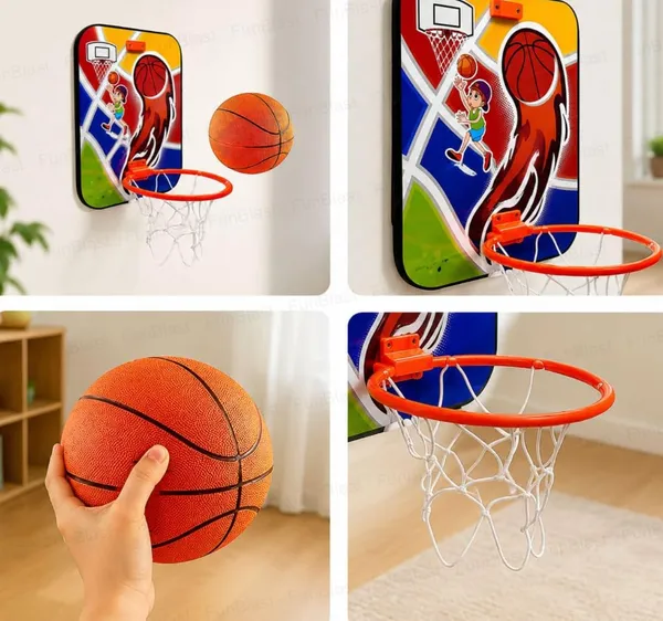 FAMNEST_JOYBOX_Adjustable_Wall_Mount_Basketball_Toys_Kit_for_Kids_|_Indoor_Game_|_Net_and_Ball_for_Boys_and_Girls_|_Perfect_Toy_for_Kids_6+_Age_|_Kids_Sports_Set