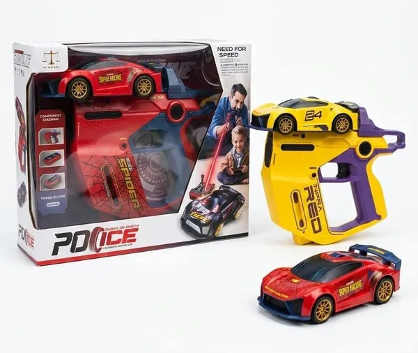 FAMNEST_JOYBOX_3-in-1_Gun_Remote_Control_Car_for_Kids_|_2.4GHz_RC_Racing_Sports_Car_Toy_with_Gun_Controller_|_Random_Color_Red_or_Yellow_|_Racing_Car_Toys_for_Kids,_Birthday_Gift