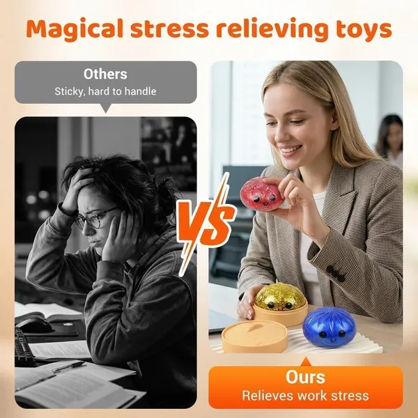 FAMNEST_JOYBOX_Cute_Dumpling_Squishy_Ball_Blind_Box_|_Cute_Big_Stress_Relief_Ball_|_Multicolour_Fidget_Sensory_Toy_for_Kids_&_Adults_|_Anxiety_Relief_Random_Color,_1PCs