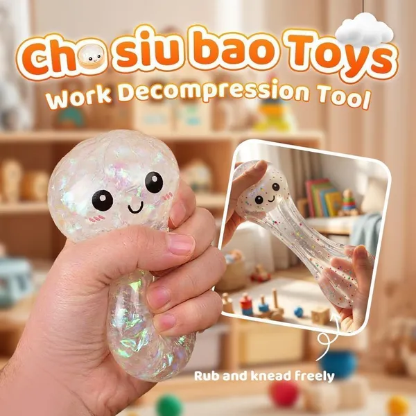 FAMNEST_JOYBOX_Cute_Dumpling_Squishy_Ball_Blind_Box_|_Cute_Big_Stress_Relief_Ball_|_Multicolour_Fidget_Sensory_Toy_for_Kids_&_Adults_|_Anxiety_Relief_Random_Color,_1PCs