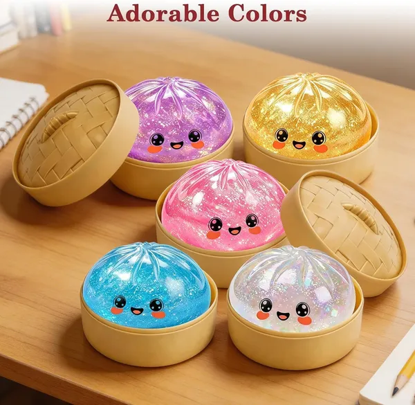 FAMNEST_JOYBOX_Cute_Dumpling_Squishy_Ball_Blind_Box_|_Cute_Big_Stress_Relief_Ball_|_Multicolour_Fidget_Sensory_Toy_for_Kids_&_Adults_|_Anxiety_Relief_Random_Color,_1PCs