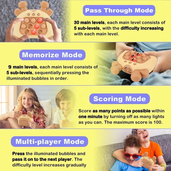 FAMNEST_JOYBOX_Push_Pop_Interactive_Game_Toy_|_Light_and_Music_Electronic_Bubble_Fidget_Machine_with_4_Modes_Music_|_Bubble_Pop_Fidget_Toy_|_Stress_Relief_for_Kids_Adults,_Random_Color_per_PICs