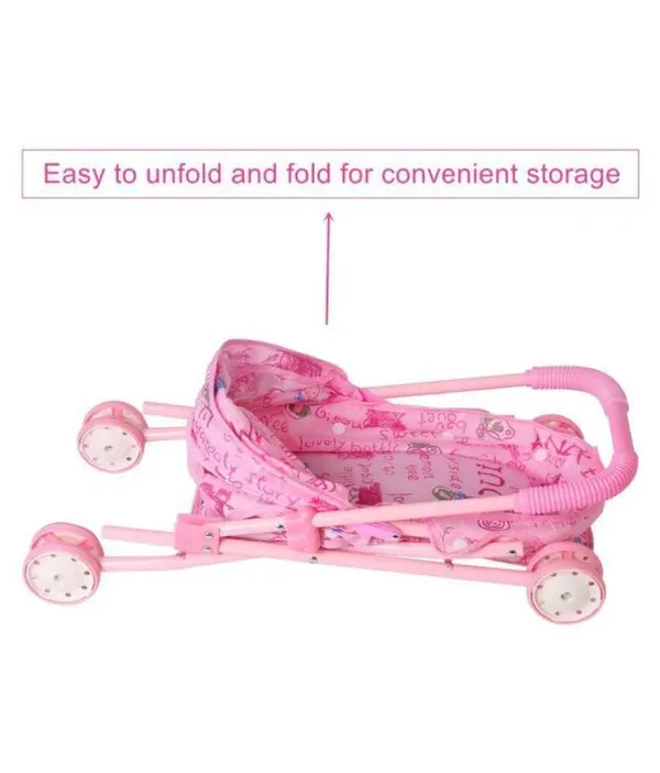 FAMNEST_JOYBOX_Baby_Doll_Stroller_Toy_Set_(Stroller_and_Doll_or_baby)_|_Foldable,_Pink_or_Purple_Pram,_12_Inch_Realistic_Doll_and_Canopy,_Pretend_Play_Nursery_Accessories,_Gift_for_Girls